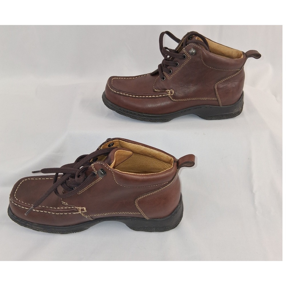 Dexter Women's Brown Leather Lace Up Ankle Boots Chukka Casual Comfort Size 6.5M - Picture 2 of 9